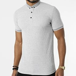 Remise ⭐ Polo Manches Courtes 1246 Gris Chiné de Classic Series 💯