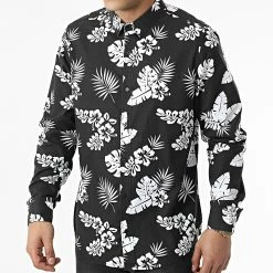 Acheter 😍 Chemise Manches Longues Floral H63130 Noir Blanc de Classic Series 🔥