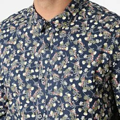 Nouveau 🤩 Chemise Manches Longues Floral H70025 Bleu Marine de Classic Series 😉 -Classic Series Soldes classic series 309671 H70025M11045A 19400 20220408T111015 02