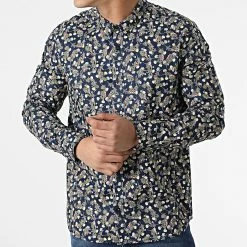 Nouveau 🤩 Chemise Manches Longues Floral H70025 Bleu Marine de Classic Series 😉 -Classic Series Soldes classic series 309671 H70025M11045A 19400 20220408T111016 03