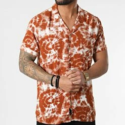 Top 10 ⭐ Chemise Manches Courtes H73771 Orange Brique de Classic Series ❤️ -Classic Series Soldes classic series 309732 H73771M10979E 21300 20220324T155953 03