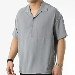 Bon marché 👍 Chemise Manches Courtes FT-7002 Gris de Classic Series 😍