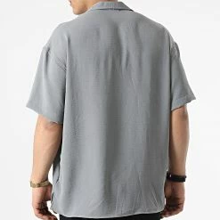 Bon marché 👍 Chemise Manches Courtes FT-7002 Gris de Classic Series 😍 -Classic Series Soldes classic series 310592 FT 7002 GREY 20220329T160438 04