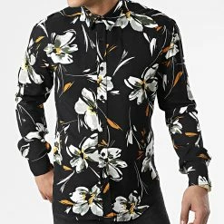 Sortie 🎁 Chemise Manches Longues G-9034 Noir de Classic Series ❤️ -Classic Series Soldes classic series 310594 G 9034 BLACK YELLOW 20220328T162021 03