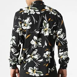 Sortie 🎁 Chemise Manches Longues G-9034 Noir de Classic Series ❤️ -Classic Series Soldes classic series 310594 G 9034 BLACK YELLOW 20220328T162023 04