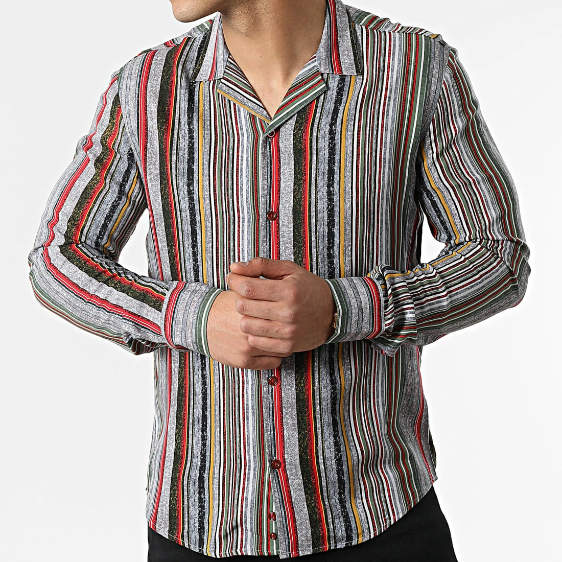 Meilleur prix 🥰 Chemise Manches Longues G-9035 Gris Rouge de Classic Series 🤩 5 Meilleur prix 🥰 Chemise Manches Longues G-9035 Gris Rouge de Classic Series 🤩 – Image 3