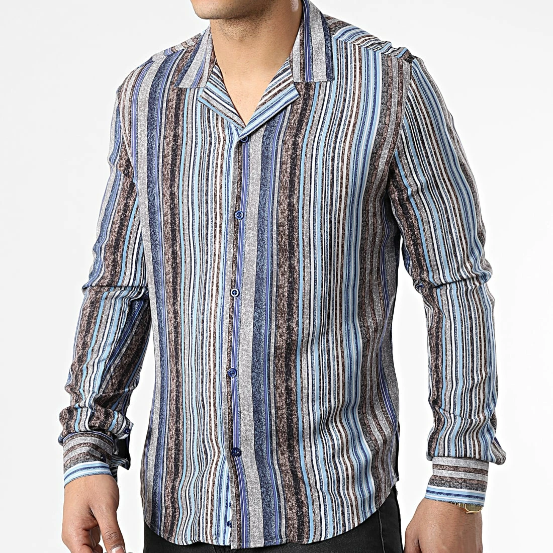 De gros ⭐ Chemise Manches Longues G-9035 Gris Bleu de Classic Series 🥰 3 De gros ⭐ Chemise Manches Longues G-9035 Gris Bleu de Classic Series 🥰