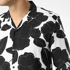 Meilleure vente 💯 Chemise Manches Longues G-9032 Blanc Noir de Classic Series 🛒 -Classic Series Soldes classic series 310609 G 9032 20BLACK WHITE 20220329T162813 02