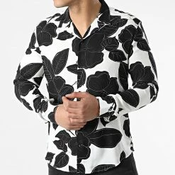 Meilleure vente 💯 Chemise Manches Longues G-9032 Blanc Noir de Classic Series 🛒 -Classic Series Soldes classic series 310609 G 9032 20BLACK WHITE 20220329T162814 03