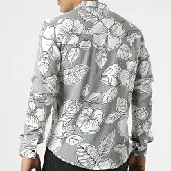 Sortie 🌟 Chemise Manches Longues G-9032 Gris Blanc de Classic Series 💯 -Classic Series Soldes classic series 310615 G 9032 WHITE GREY 20220329T162544 04