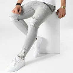 Meilleur prix 😍 Jean Skinny DHZ-3815-1 Gris de Classic Series 🔥 -Classic Series Soldes classic series 315156 DHZ 3815 1 A FUME 20220415T160809 03