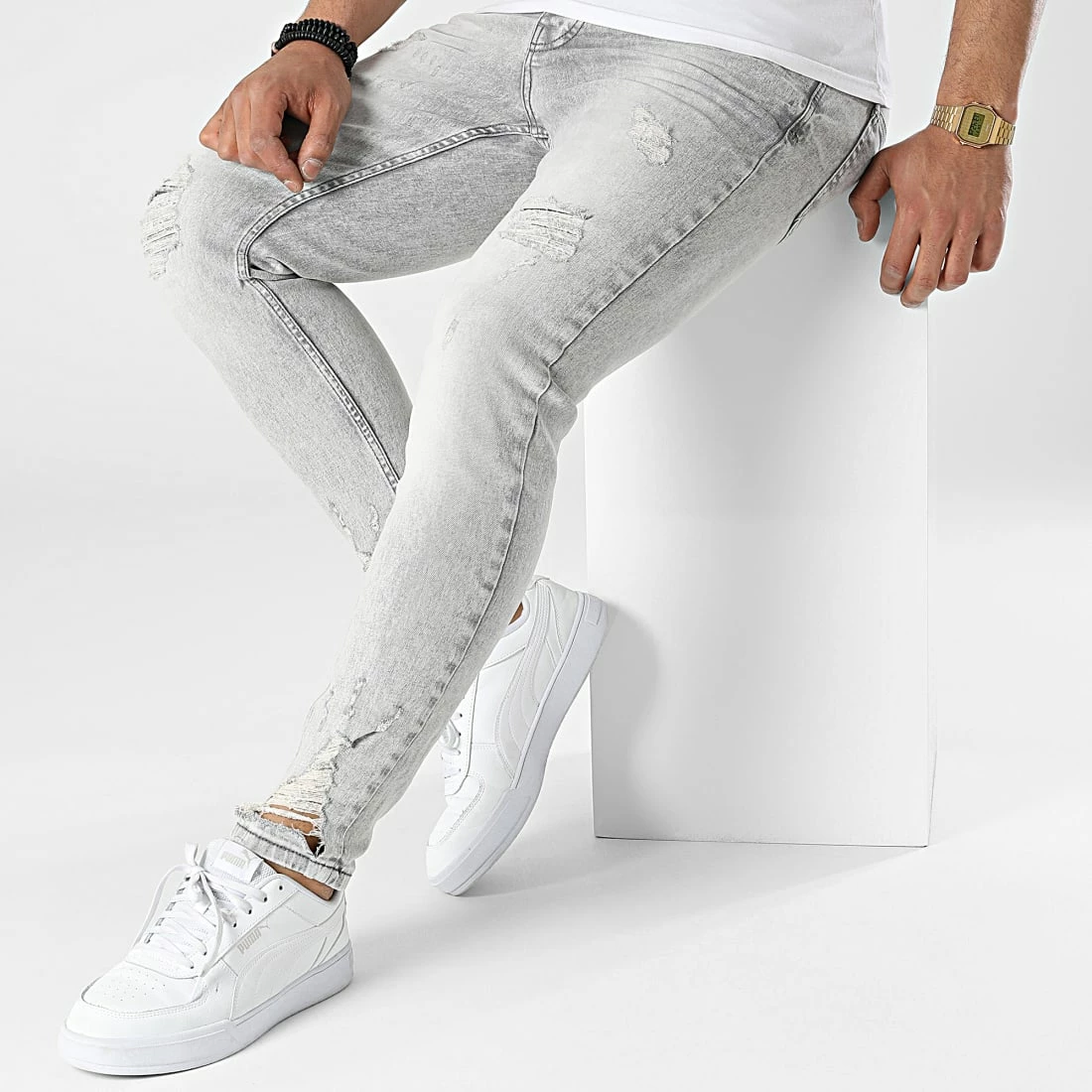 Meilleure vente 🧨 Jean Skinny DHZ-3665-4 Gris de Classic Series ⌛ 5 Meilleure vente 🧨 Jean Skinny DHZ-3665-4 Gris de Classic Series ⌛ – Image 3
