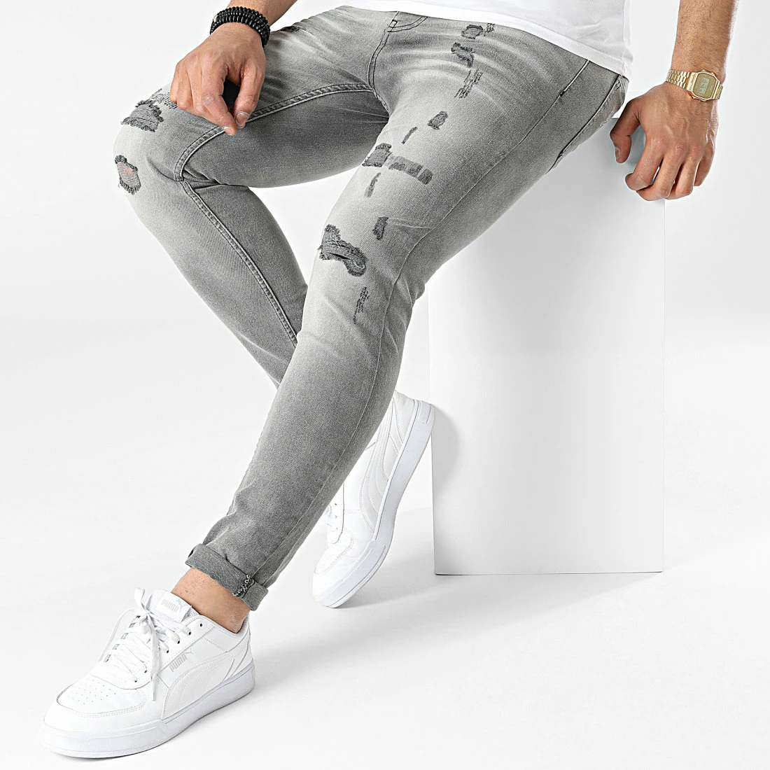 Le moins cher 😀 Jean Skinny DHZ-3665-3 Gris de Classic Series ❤️ 5 Le moins cher 😀 Jean Skinny DHZ-3665-3 Gris de Classic Series ❤️ – Image 3