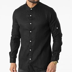 Grosses soldes 👍 Chemise A Manches Longues 7632 Noir de Classic Series 😀