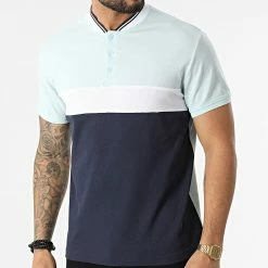 Meilleure affaire 🤩 Polo A Manches Courtes P2214 Bleu Clair Bleu Marine de Classic Series ✔️