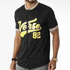 Vente flash 😀 Chemise Manches Courtes Col Rond 5923 Noir de Classic Series 🔥