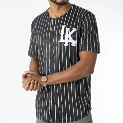 Coupon 🧨 Chemise Manches Courtes Col Rond A Rayures 5925 Noir Blanc de Classic Series ⌛ -Classic Series Soldes classic series 317220 5925 BLACK 20220504T143000 03