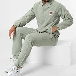 Coupon 🤩 Ensemble Veste Pantalon Jogging 50081 Vert Clair de Classic Series 👍