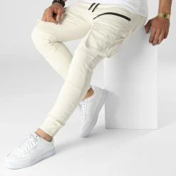 Top 10 😀 Pantalon Cargo Slim G038 Beige de Classic Series 🌟 -Classic Series Soldes classic series 317395 G038 BEIGE 20220509T154413 03