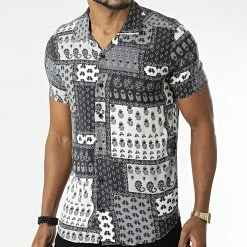 Sortie 🎁 Chemise A Manches Courtes PP011 Gris Bandana de Classic Series ✨