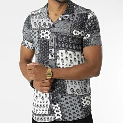 Sortie 🎁 Chemise A Manches Courtes PP011 Gris Bandana de Classic Series ✨ 8 Sortie 🎁 Chemise A Manches Courtes PP011 Gris Bandana de Classic Series ✨ -Classic Series Soldes classic series 317433 PP011 NOIR 20220504T142417 03