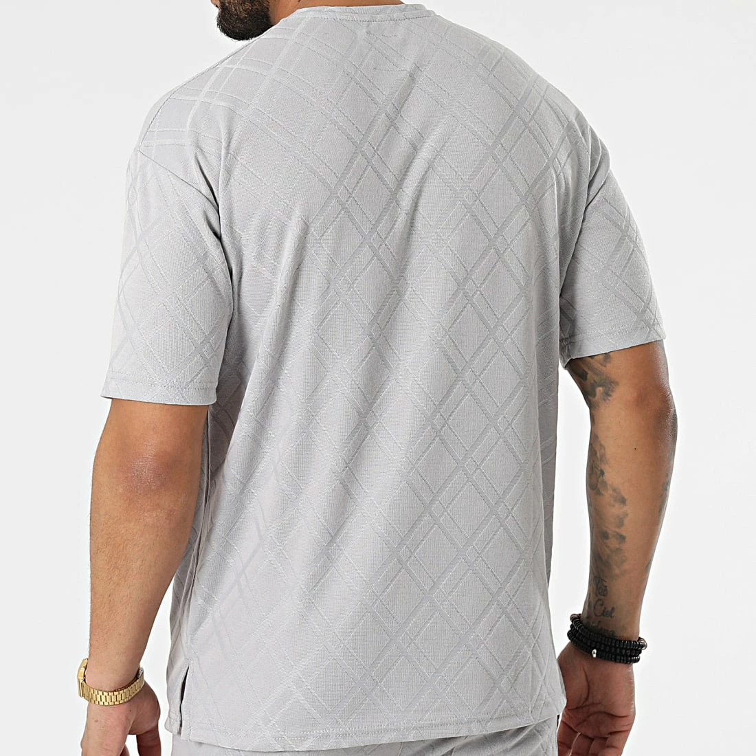 Budget 👍 Ensemble Tee 👕 Shirt Oversize A Poche Poitrine Et Short Jogging PP6001-6002 Gris de Classic Series 🤩 6 Budget 👍 Ensemble Tee 👕 Shirt Oversize A Poche Poitrine Et Short Jogging PP6001-6002 Gris de Classic Series 🤩 – Image 4