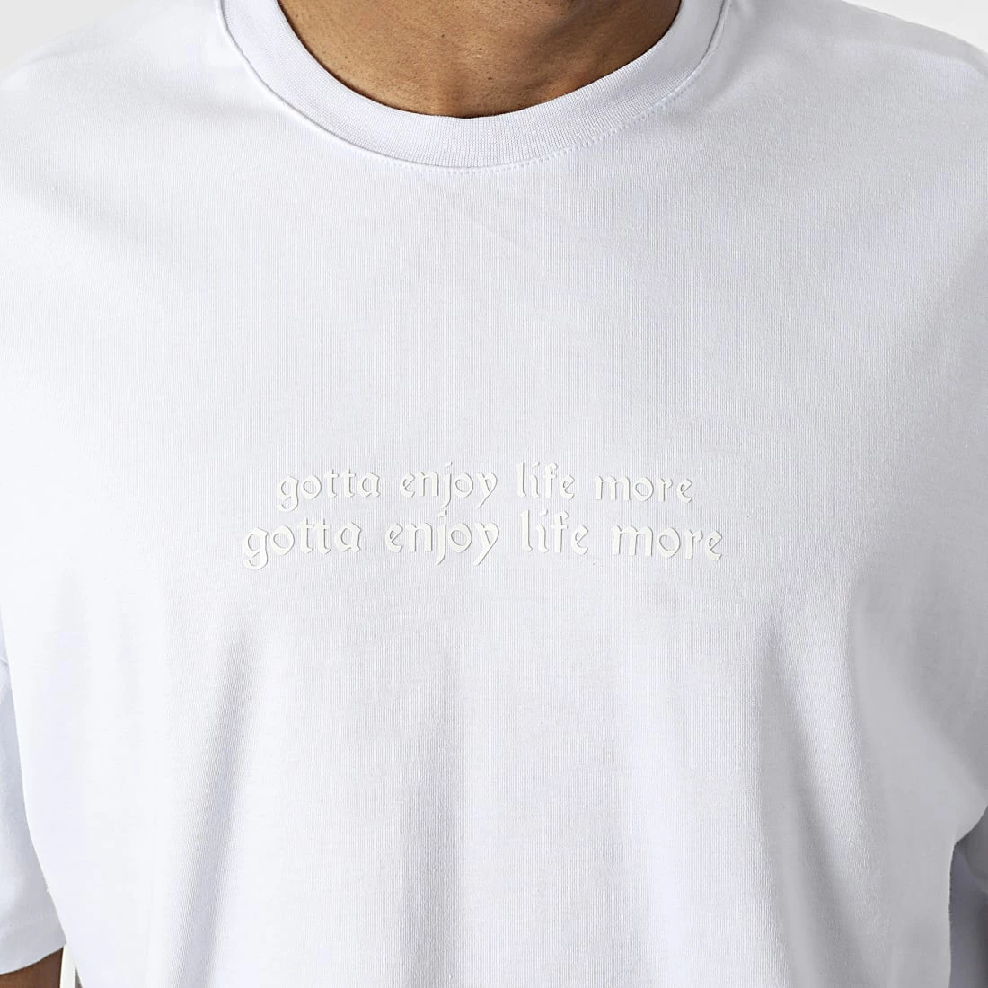 Bon marché 🧨 Tee 👕 Shirt Oversize Large A Bandes 22-Y148 Blanc de Classic Series 🧨 4 Bon marché 🧨 Tee 👕 Shirt Oversize Large A Bandes 22-Y148 Blanc de Classic Series 🧨 – Image 2