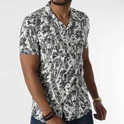 Remise 🌟 Chemise A Manches Courtes PP006 Blanc Bandana de Classic Series 😍 -Classic Series Soldes classic series 317523 PP006 BLANC 20220504T084951 03