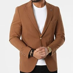 De gros 🤩 Veste Blazer 11597 Camel de Classic Series 👍 -Classic Series Soldes classic series 318174 11597 TABAC 20220510T155545 03