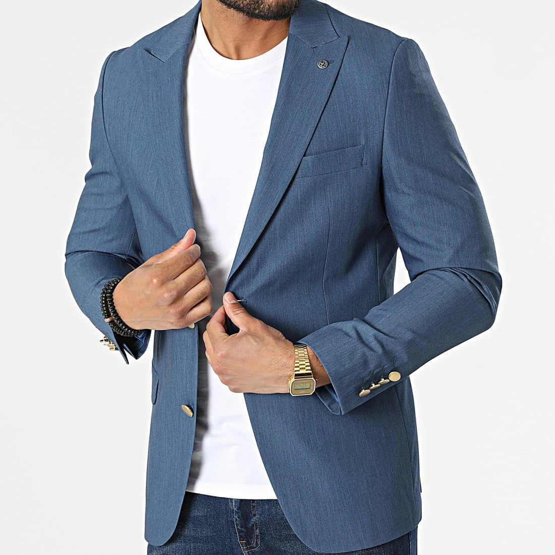 Meilleure affaire ❤️ Veste Blazer 11597 Bleu Chiné de Classic Series 🎁 3 Meilleure affaire ❤️ Veste Blazer 11597 Bleu Chiné de Classic Series 🎁