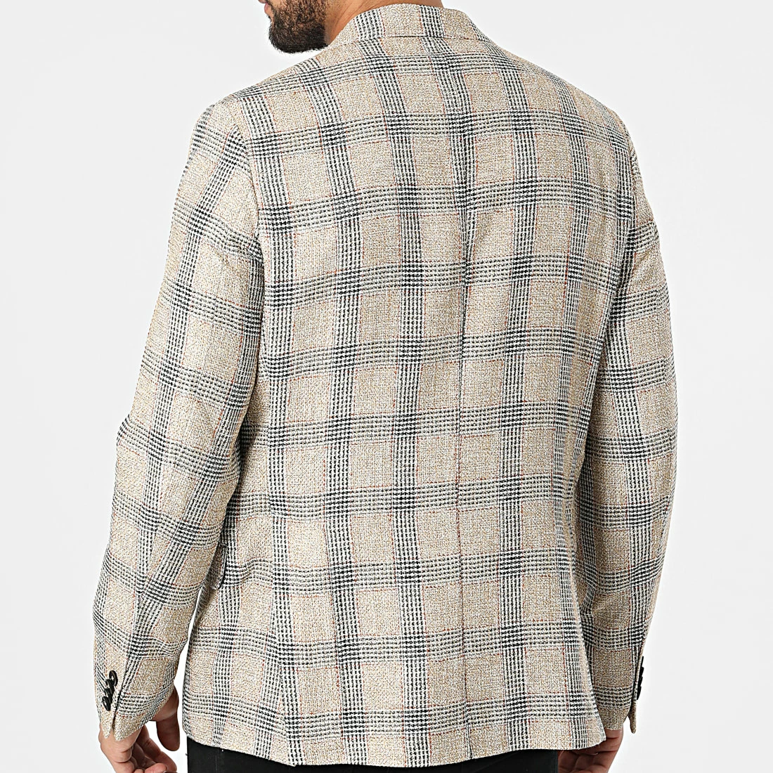 Nouveau 🔥 Veste Blazer A Carreaux 11587 Beige Chiné de Classic Series 👏 6 Nouveau 🔥 Veste Blazer A Carreaux 11587 Beige Chiné de Classic Series 👏 – Image 4