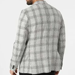 Le moins cher ⭐ Veste Blazer A Carreaux 11587 Gris Chiné de Classic Series 😀 -Classic Series Soldes classic series 318196 11587 3 20220510T155850 04