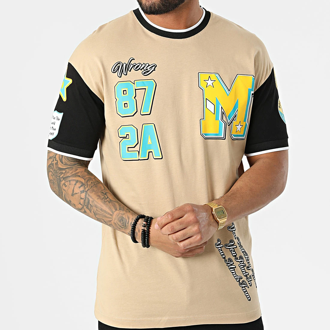 Remise 😀 Tee 👕 Shirt G22-588 Beige de Classic Series 😍 5 Remise 😀 Tee 👕 Shirt G22-588 Beige de Classic Series 😍 – Image 3