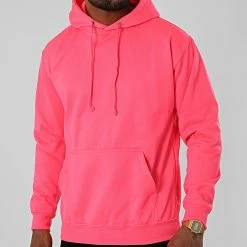 Grosses soldes 🧨 Sweat Capuche JH004 Rose Fluo de Classic Series 😀
