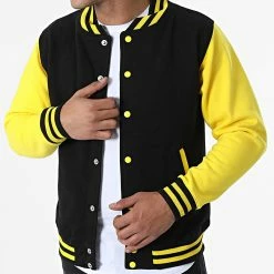 Acheter ⌛ Veste Teddy JH043 Noir Jaune de Classic Series 🧨