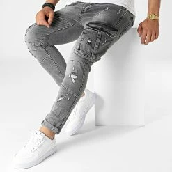 Acheter ❤️ Jean Skinny Cargo 13441 Gris Anthracite de Classic Series 🎉 -Classic Series Soldes classic series 321134 13441 20220603T141713 03