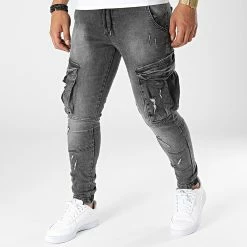 Grosses soldes 🎉 Pantalon Cargo Jean 15321 Gris Anthracite de Classic Series 🎁