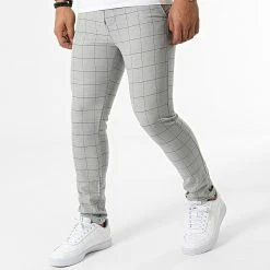 Nouveau 🎉 Pantalon Carreaux DJ2286 Gris Chiné de Classic Series 🎉
