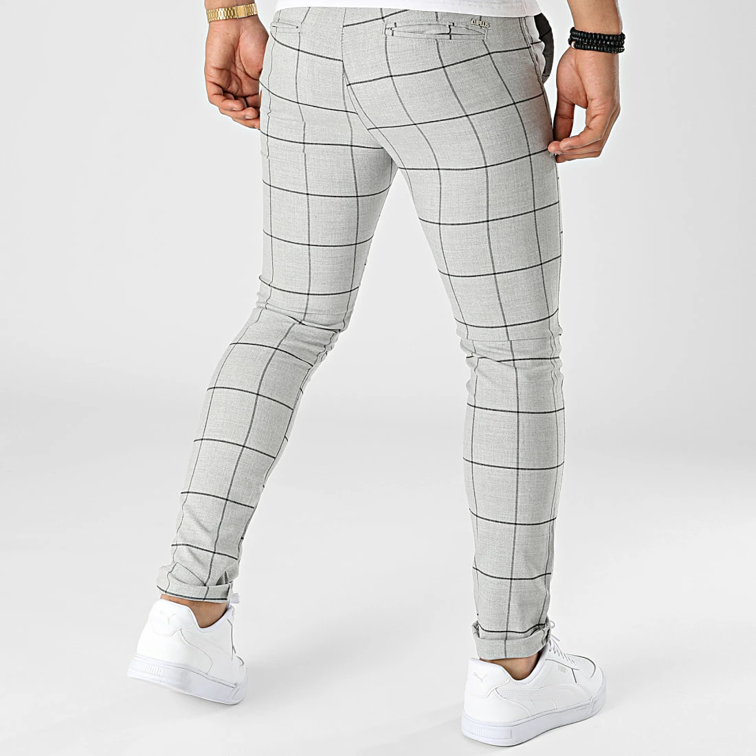 Remise ✔️ Pantalon Carreaux DJ2285 Gris Chiné de Classic Series 🧨 6 Remise ✔️ Pantalon Carreaux DJ2285 Gris Chiné de Classic Series 🧨 – Image 4