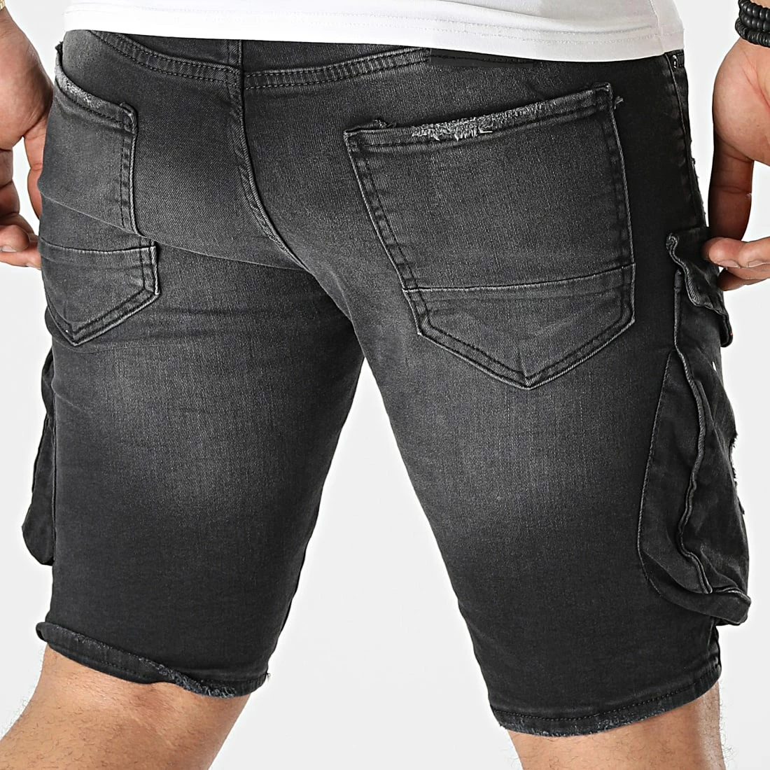 Bon marché 🧨 Short Jean 15388 Gris Anthracite de Classic Series 🌟 6 Bon marché 🧨 Short Jean 15388 Gris Anthracite de Classic Series 🌟 – Image 4