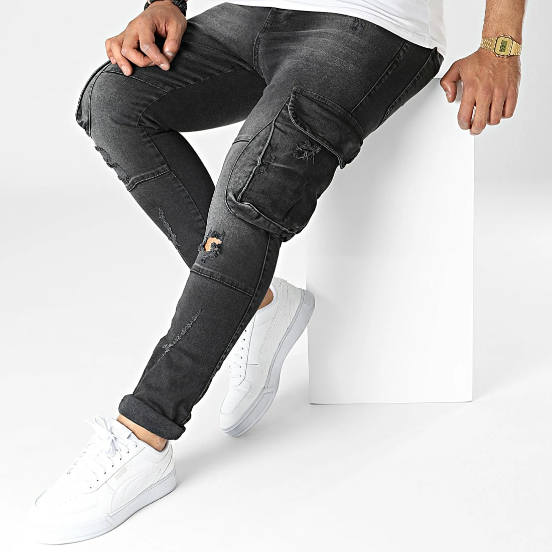 Tout neuf 😍 Jean Skinny Cargo 15358 Noir de Classic Series 👏 5 Tout neuf 😍 Jean Skinny Cargo 15358 Noir de Classic Series 👏 – Image 3