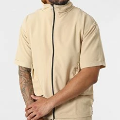 Bon marché 🛒 Ensemble Tee 👕 Shirt Zippé Jogger Pant F22-911T Beige de Classic Series 😀 -Classic Series Soldes classic series 321273 F22 911T BEJ 20220530T155549 03
