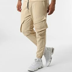 Bon marché 🛒 Ensemble Tee 👕 Shirt Zippé Jogger Pant F22-911T Beige de Classic Series 😀 -Classic Series Soldes classic series 321273 F22 911T BEJ 20220530T155550 04