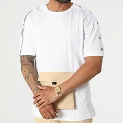 De gros ⌛ Ensemble Tee 👚 Shirt Pantalon Cargo F22-907T Beige Blanc de Classic Series 🌟 -Classic Series Soldes classic series 321295 F22 907T BEYAZ BEJ 20220613T162738 03