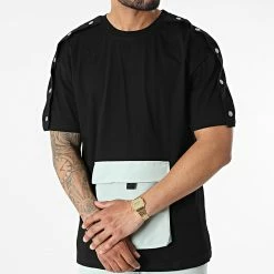 Vente flash 😍 Ensemble Tee 👕 Shirt Pantalon Cargo F22-907T Noir Vert Clair de Classic Series 😍 -Classic Series Soldes classic series 321299 F22 907T SIYAH MINT 20220609T135635 03