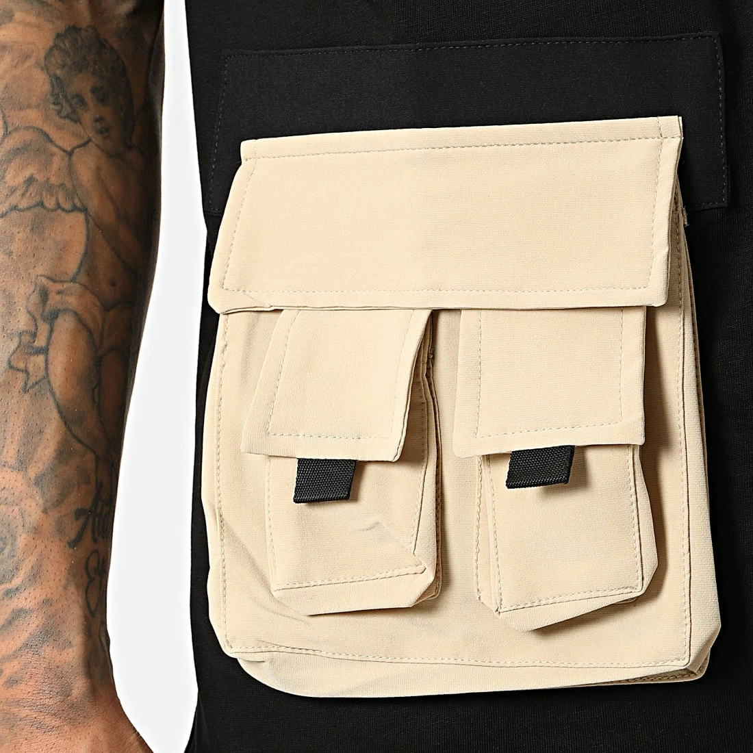 Tout neuf ✔️ Ensemble Tee 👕 Shirt Poche Pantalon Jogging F22-906T Noir Beige de Classic Series ✨ 4 Tout neuf ✔️ Ensemble Tee 👕 Shirt Poche Pantalon Jogging F22-906T Noir Beige de Classic Series ✨ – Image 2