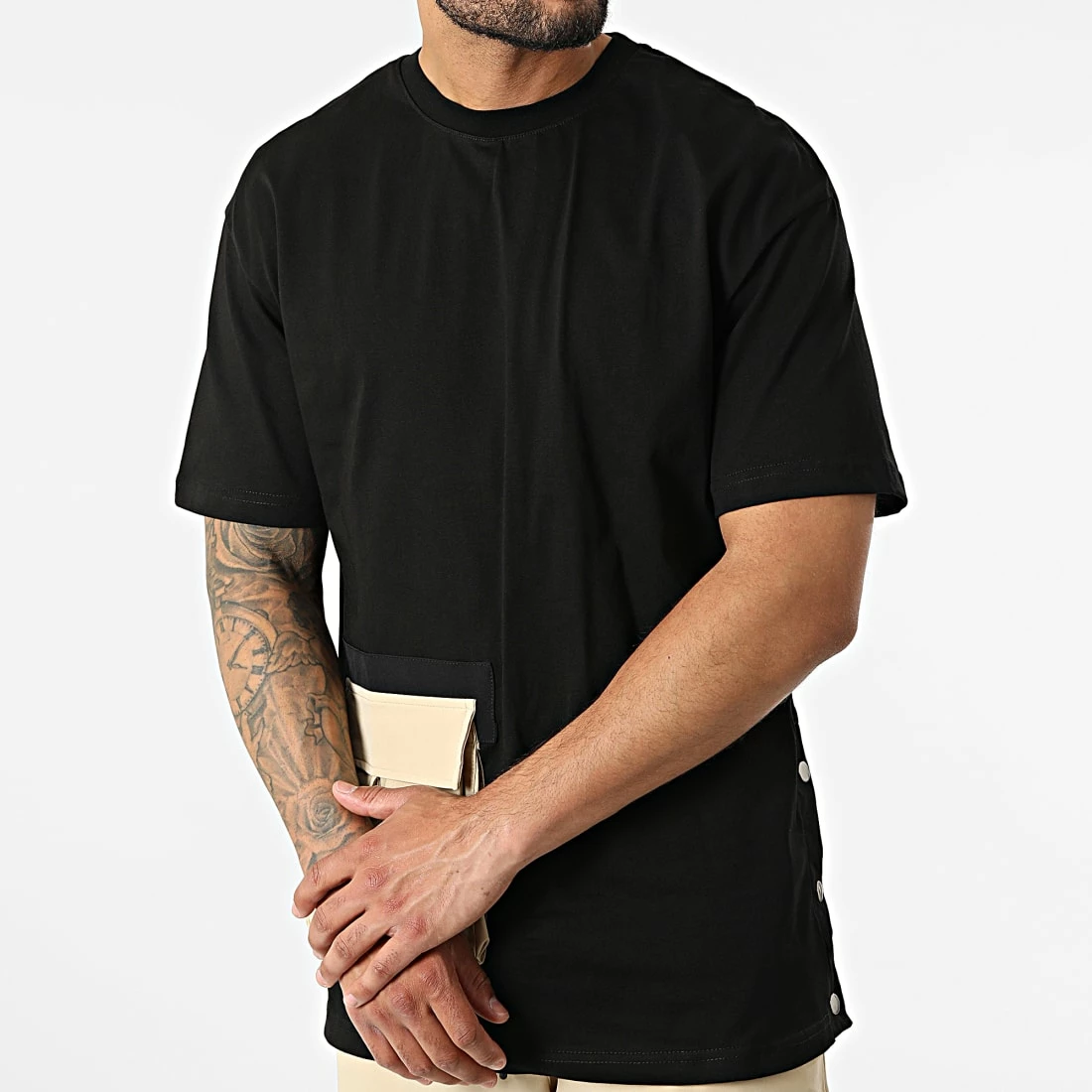 Tout neuf ✔️ Ensemble Tee 👕 Shirt Poche Pantalon Jogging F22-906T Noir Beige de Classic Series ✨ 5 Tout neuf ✔️ Ensemble Tee 👕 Shirt Poche Pantalon Jogging F22-906T Noir Beige de Classic Series ✨ – Image 3