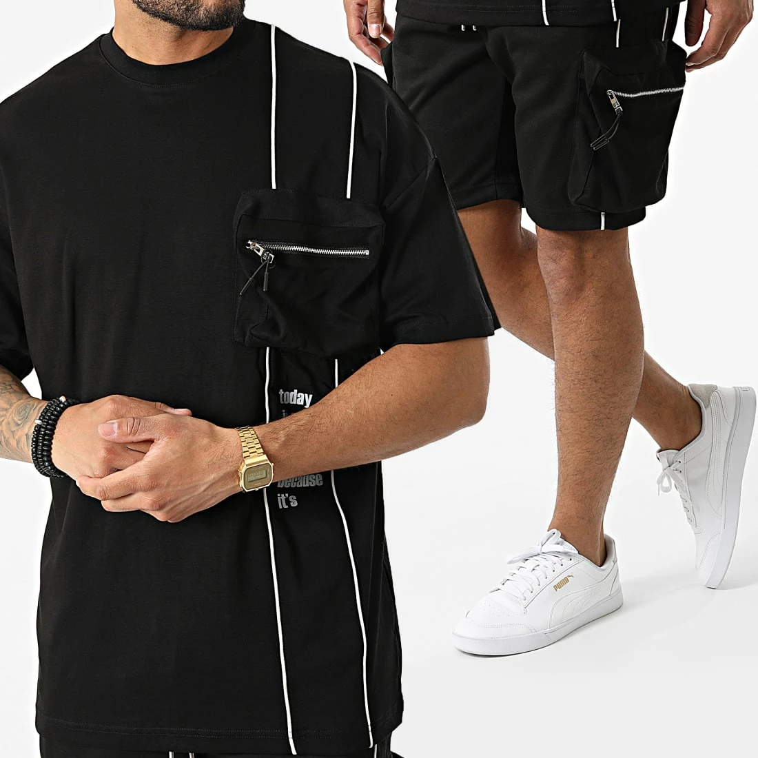 Grosses soldes 👏 Ensemble Tee 👚 Shirt Oversize Short Jogging Y258UST Noir de Classic Series 🔥 3 Grosses soldes 👏 Ensemble Tee 👚 Shirt Oversize Short Jogging Y258UST Noir de Classic Series 🔥