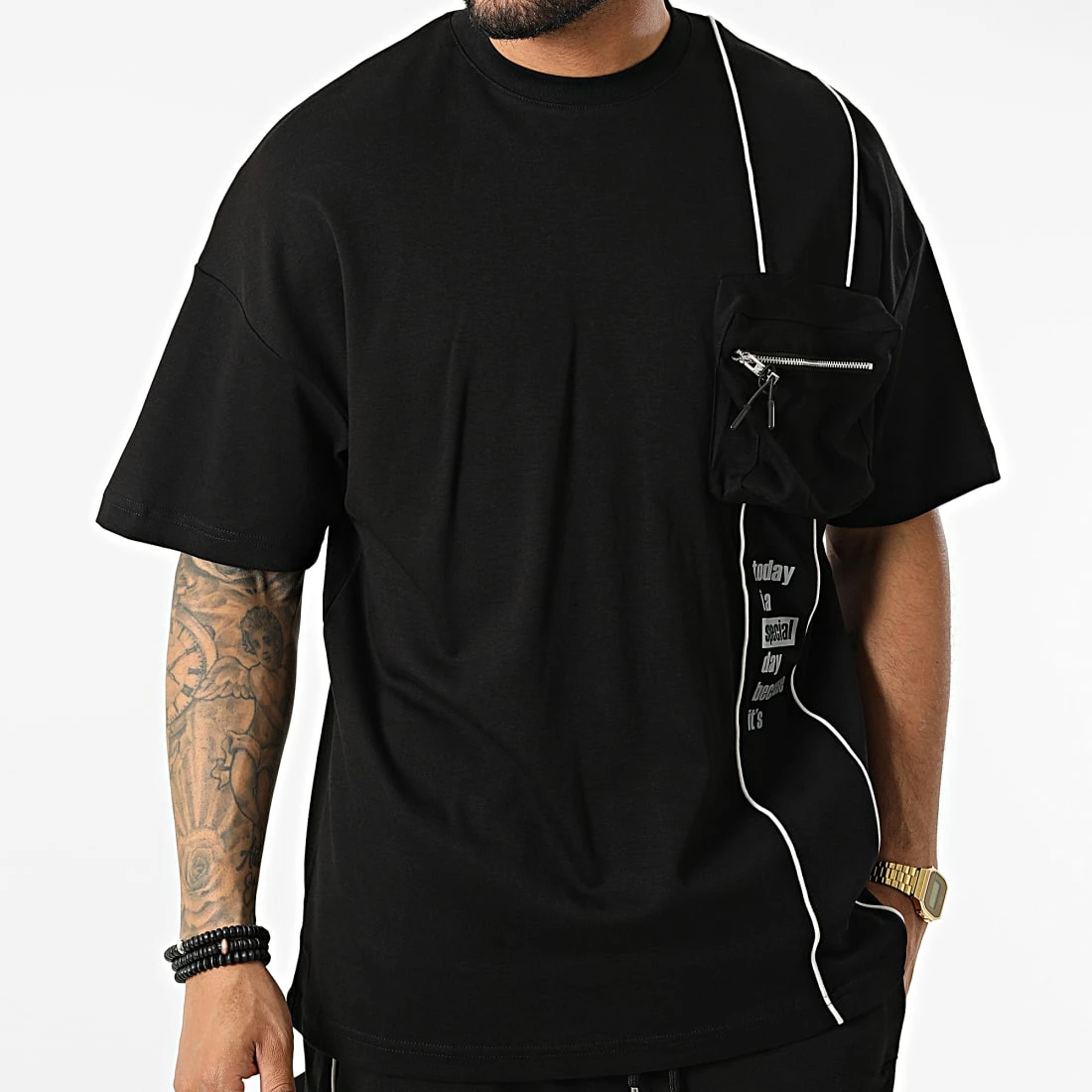 Grosses soldes 👏 Ensemble Tee 👚 Shirt Oversize Short Jogging Y258UST Noir de Classic Series 🔥 5 Grosses soldes 👏 Ensemble Tee 👚 Shirt Oversize Short Jogging Y258UST Noir de Classic Series 🔥 – Image 3