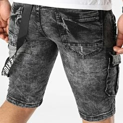 Meilleur prix 🥰 Short Cargo Jean E9662 Noir de Classic Series ⭐ -Classic Series Soldes classic series 321673 E9662 20220609T115137 04